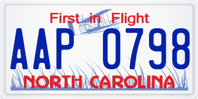 NC license plate AAP0798