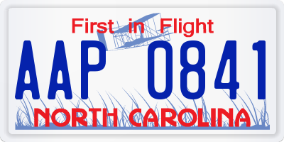 NC license plate AAP0841