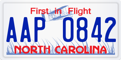 NC license plate AAP0842