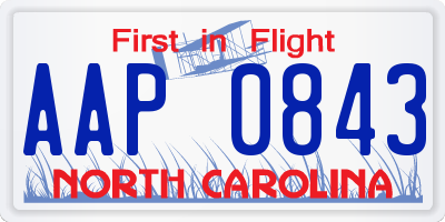 NC license plate AAP0843