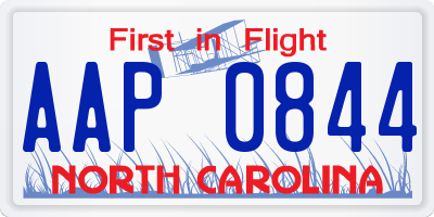 NC license plate AAP0844