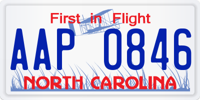 NC license plate AAP0846