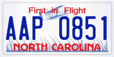 NC license plate AAP0851