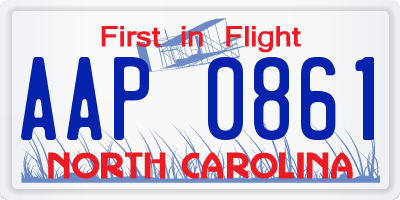 NC license plate AAP0861