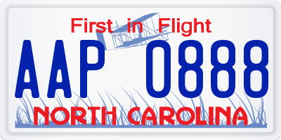 NC license plate AAP0888