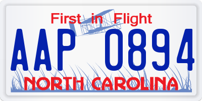 NC license plate AAP0894