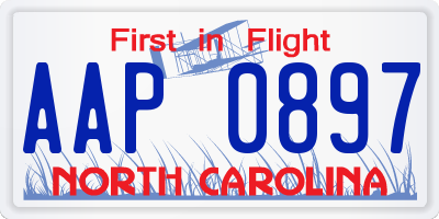 NC license plate AAP0897