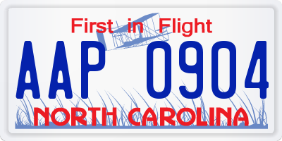 NC license plate AAP0904