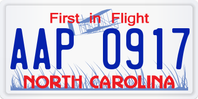 NC license plate AAP0917