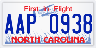 NC license plate AAP0938