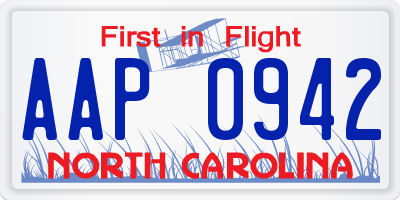 NC license plate AAP0942