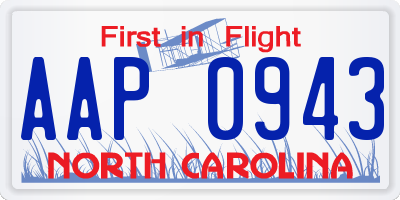 NC license plate AAP0943