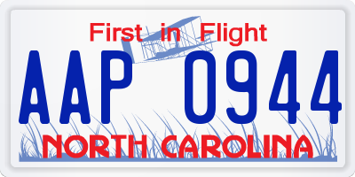 NC license plate AAP0944