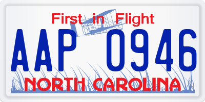 NC license plate AAP0946