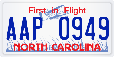 NC license plate AAP0949