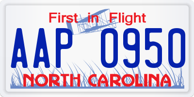 NC license plate AAP0950