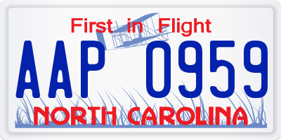 NC license plate AAP0959
