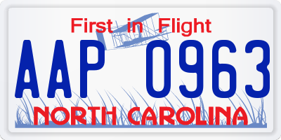 NC license plate AAP0963