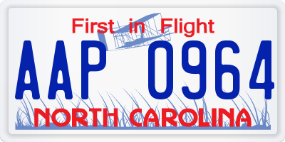 NC license plate AAP0964