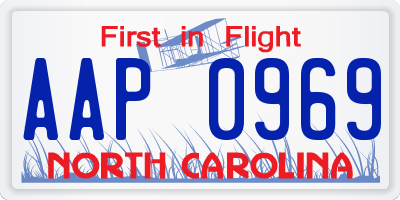 NC license plate AAP0969