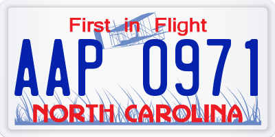 NC license plate AAP0971