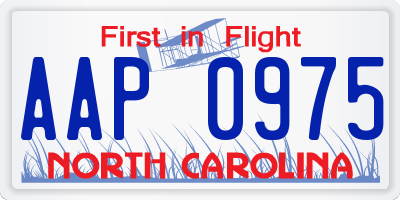 NC license plate AAP0975