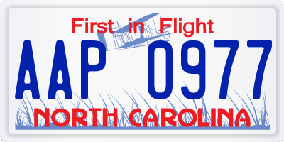 NC license plate AAP0977