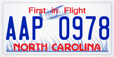 NC license plate AAP0978