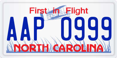 NC license plate AAP0999