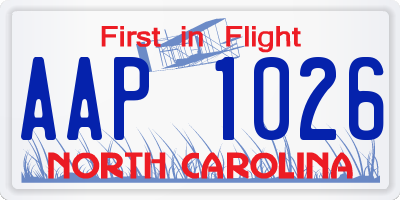 NC license plate AAP1026