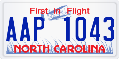 NC license plate AAP1043
