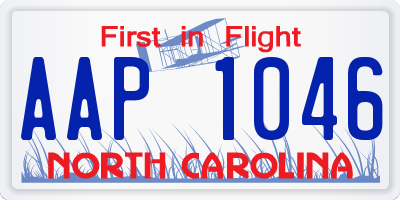 NC license plate AAP1046