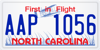NC license plate AAP1056