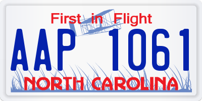NC license plate AAP1061