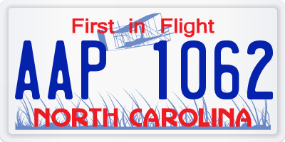 NC license plate AAP1062