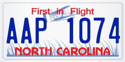 NC license plate AAP1074