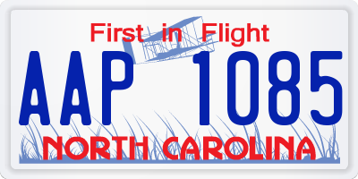 NC license plate AAP1085