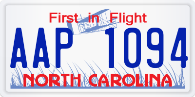 NC license plate AAP1094