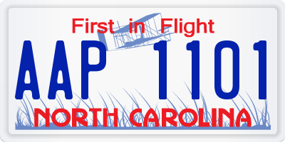 NC license plate AAP1101