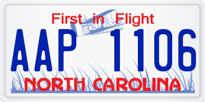 NC license plate AAP1106