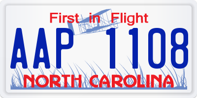 NC license plate AAP1108