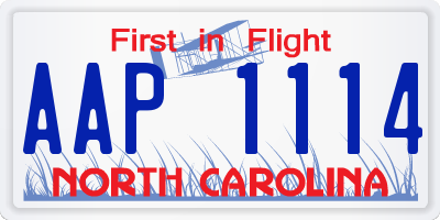 NC license plate AAP1114