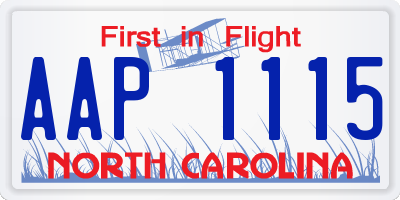 NC license plate AAP1115