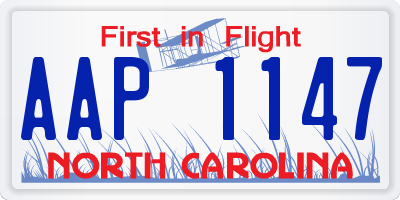 NC license plate AAP1147