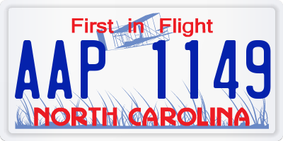 NC license plate AAP1149