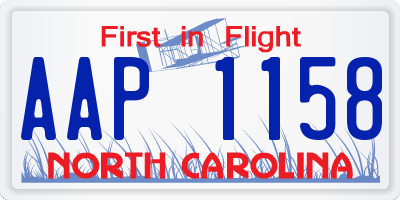NC license plate AAP1158