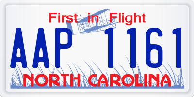 NC license plate AAP1161