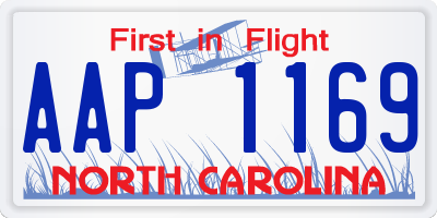 NC license plate AAP1169