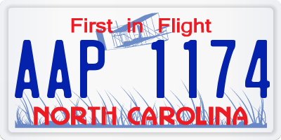 NC license plate AAP1174