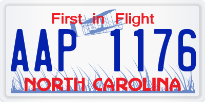 NC license plate AAP1176
